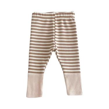 Imagem de Leggings Listradas Em Cores Doces Para Bebês Meninos E Meninas Moda De