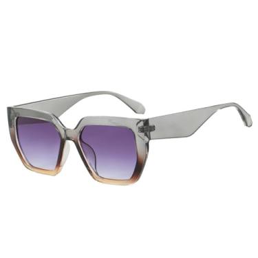 Imagem de Óculos de Sol Unissex com Estampa de Leopardo em Degradê em Cores Doces, Proteção UV400, Ideais para Esportes ao Ar Livre, Corrida e Ciclismo, Cinza