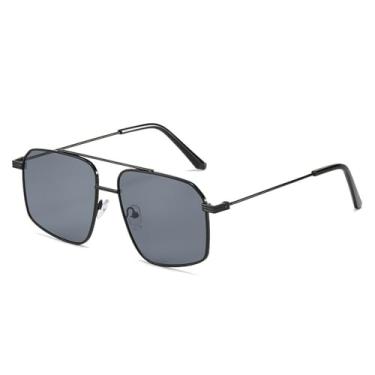 Imagem de Óculos de Sol UV400 - Armação Dupla de Metal com Lentes Gradientes para Homens e Mulheres, Ideais para Esportes ao Ar Livre, Corrida e Ciclismo, Preto