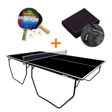 Imagem de MESA PING PONG COM RODIZIO MDP 15mm COR PRETA - KLOPF 1087 + KIT Raque