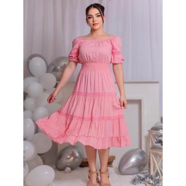 Imagem de Vestido Midi Soltinho Festa com Manga 3/4 Elegante - Vestidos de Festa
