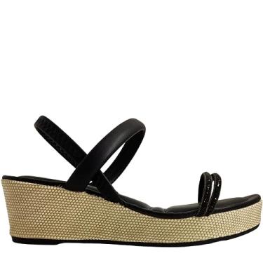 Imagem de Sandália Feminina Casual Dia a Dia com Strass Anabela Dakota Y6002