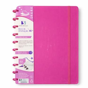 Imagem de Caderno Inteligente Discos 80 Folhas 29,5x21,5cm Capa Dura Faculdades Escolar Escritorio (Rosa)
