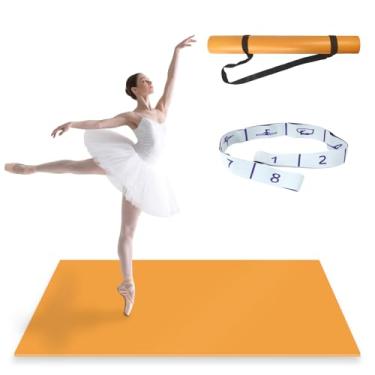 Imagem de NZELSW Tapete de pista de dança antiderrapante com alça de ombro portátil e faixa de resistência à dança, pista de dança para balé, jazz, tapete reutilizável de PVC grosso pop (laranja, 180 cm x 90 cm