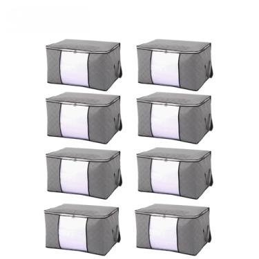 Imagem de Saco Organizador Para Cobertor Caixa Organizadora Casaco Guarda Roupa Grande Caixa De Roupas(KIT8)