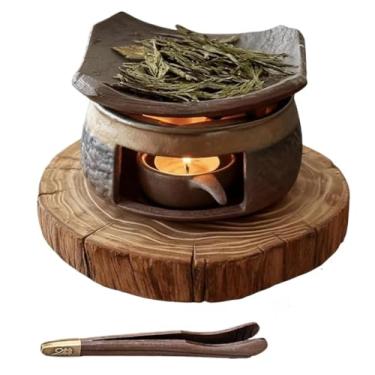 Imagem de Queimador de óleo essencial de fogão de aromaterapia de cerâmica, queimador de aromaterapia zen, castiçais de luz de chá, aquecedor de bule de chá, para fragrância doméstica, meditação, relaxamento e