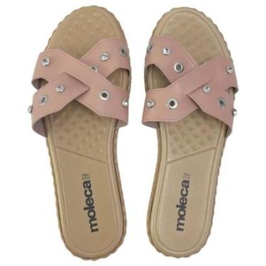 Imagem de Chinelo Rasteirinha Feminina Moleca Slide com Strass-Feminino
