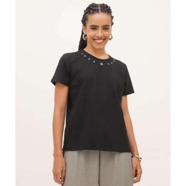 Imagem de Blusa Feminina Manga Curta Marisa-20004, Preto, P