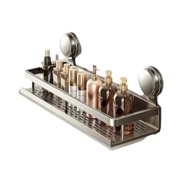 Imagem de Prateleira De Banheiro Com Ventosa Sem Furo, Suporte De Alumínio Suspe