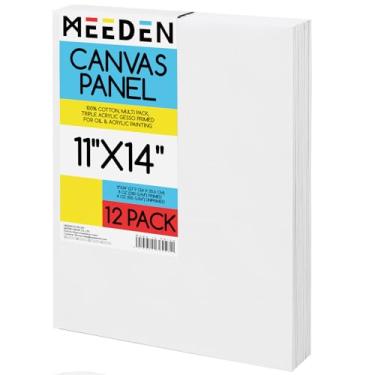 Imagem de MEEDEN Pacote Com 12 Telas 100% Algodão Para Pintura - Painéis Em Branco De 28 X 35 Cm, A Óleo E Acrílica, Materiais Arte Prontos Pintar, Artistas Profissionais Estudantes
