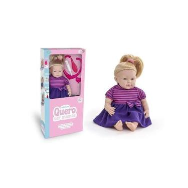 Imagem de QUERO SER MAMAE - DOUTORA EC ST - Boneca em Vinil com Corpo de Pano - 
