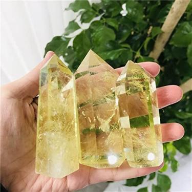 Imagem de Decoração de casa 1 peça pedra polida natural citrino cristal torre varinha pontos podem ser usados para decoração de cristal (tamanho: 9-10 cm)
