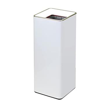 Imagem de Lixeira de reciclagem 16L quadrada sem tampa lixeira de aço inoxidável para ambientes externos adequada para área interna de escritório hotel shopping center decoração externa (B)