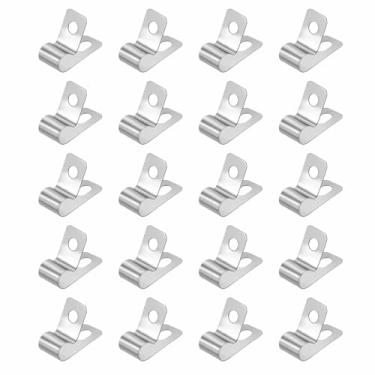 Imagem de HARFINGTON 20 peças de grampo de fio de metal 1/10.2 cm (6 mm) clipe de cabo tipo R 304 braçadeira de cabo de conduíte de aço inoxidável grampo de alça para instalação doméstica industrial fio de