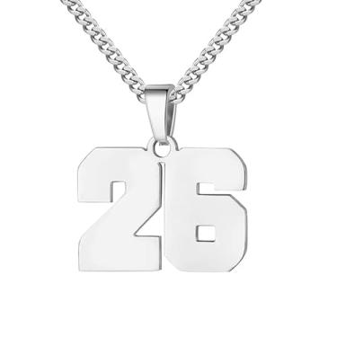 Imagem de Colar com Número Individual em Aço Inoxidável, Corrente de 22 Polegadas, Pingente Numérico Minimalista Unissex, Acessório Versátil para Uso Diário ou Presente