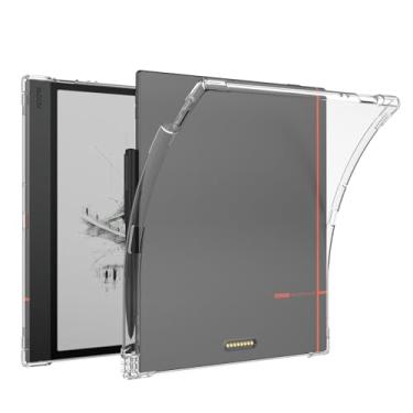 Imagem de BOZHUORUI Capa transparente para Boox Note Air 5 C | Suporte de caneta integrado | Fina e leve | Antiarranhões | Capa traseira macia de TPU (transparente)