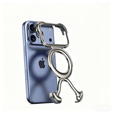 Imagem de HUHUCASE Capa protetora antiqueda magnética sem bordas para iPhne 13/14/15/16/17ProMax Xiake (cinza, iPhone17Pro)