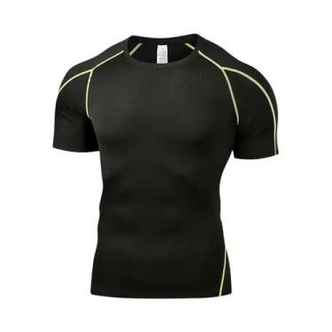 Imagem de Camiseta De Corrida Masculina De Verão, Elástica, Para Academia, Fitne