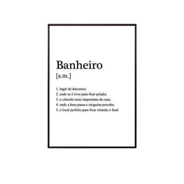 Imagem de Quadro Decorativo Banheiro Significado 45X34 C/Vidro - Preta