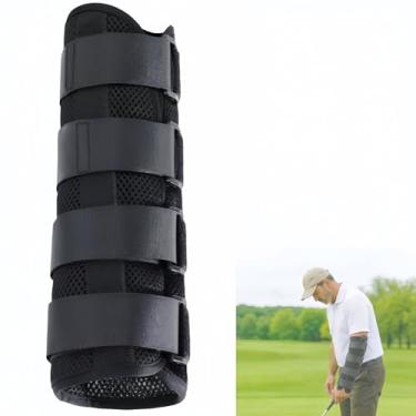 Imagem de Treinador de dobradiça de pulso de golfe, treinador de balanço de golfe de braço reto, auxílio de treinamento de golfe de impacto de precisão para correção de braço de chumbo, acessórios de golfe