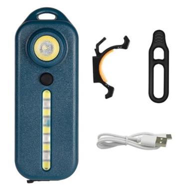 Imagem de Lanterna traseira para bicicleta LED recarregável via USB tática com clip luz de aviso capacete e ombro tocha