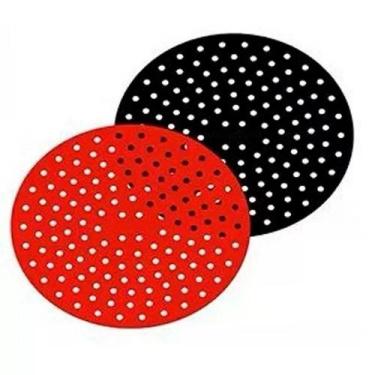 Imagem de Tapete Protetor de Silicone Redondo Forro para Airfryer Fritadeira Elé