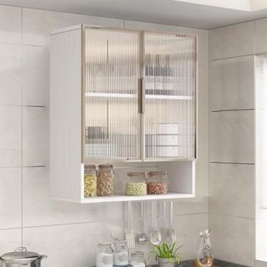 Imagem de Armário de remédios de liga de alumínio com porta de vidro - Organizador multiuso de armazenamento de banheiro e cozinha de 2 a 3 camadas, solução de armazenamento de cosméticos e higiene pessoal