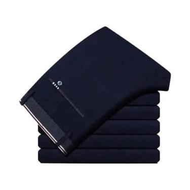 Imagem de Calça Masculina Reta Casual Plus Size - Elástica, Preta e Azul, 30, 61