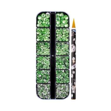 Imagem de Strass Coloridos 3D Redondos Para Unhas, Pedras De Vidro Com Base Plan