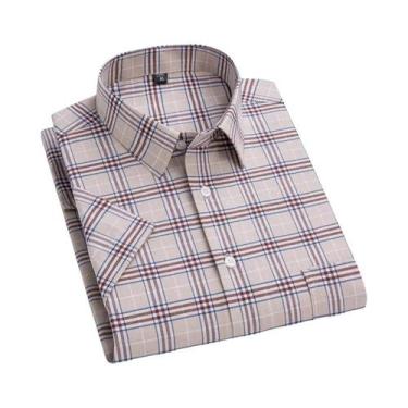 Imagem de Camisa Oxford Masculina De Manga Curta E Longa Tamanhos Grandes 10XL 1