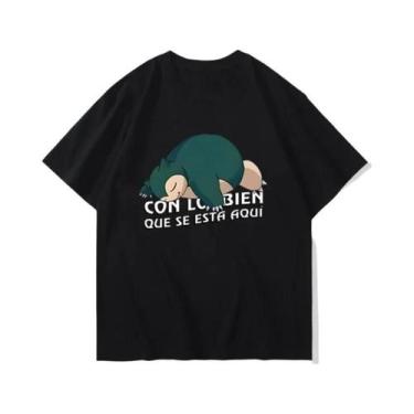 Imagem de Camiseta Unissex Pokémon Snorlax Com Estampa De Videogame, Casual De V