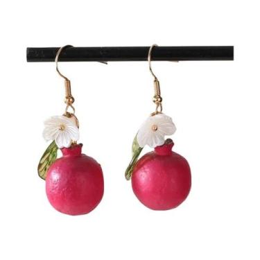 Imagem de Brincos Femininos De Moda Com Pingentes De Frutas E Folhas: Mirtilo, L