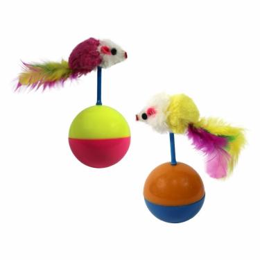 Imagem de Brinquedo Pet Ratinho Com Bola João Bobo Cor Sortida Azpr