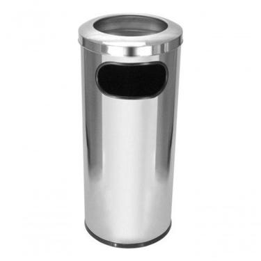 Imagem de Cinzeiro Lixeira Em Aço Inox Com Aro Em Inox 50 Litros