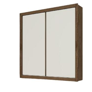 Imagem de Guarda Roupa Zurique Solteiro 2 Portas 4 Gavetas 100% Mdf Brauna/off White/brauna