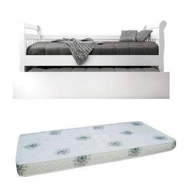 Imagem de Bicama Babá Júlia Branco Brilho Com 2 Colchões - Carolina