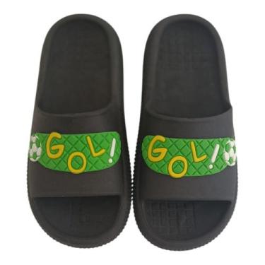 Imagem de Chinelo Slide Goool Brasil Copa Jogos Edição Limitada, Preto, 31/32