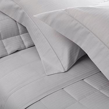 Imagem de Jogo Cama King 300 Fios Buddemeyer 04 Peças Damask Stripes, Cinza