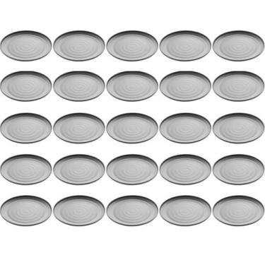 Imagem de Conjunto de 25 Pratos para Sushi Sashimi em Melamina Preto Fosco 25,5c