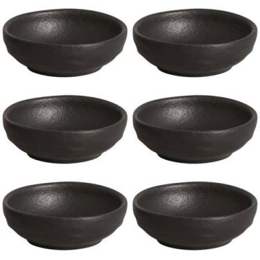 Imagem de Kit 6 Ramequins 9x3cm Cerâmica 70ml Orgânico Preto Matte Mol - Porto B