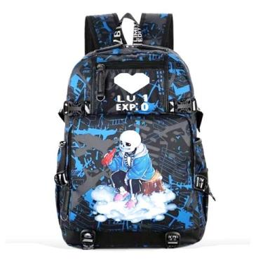 Imagem de Mochila Undertales Sans para crianças School 30x14x46cm Oxford - Yiwei