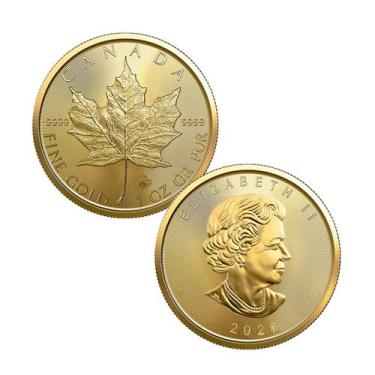 Imagem de Moeda: Canadian Maple Leaf Gold, 60 g, liga, 4 cm, anime, 2 unidades -