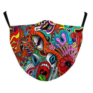 Imagem de Máscara facial Creative Print, algodão lavável e reutilizável - yiweis