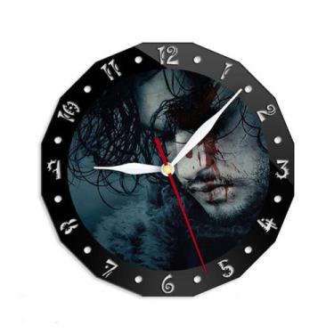 Imagem de Relógio de parede Games of Thrones Jon Snow Silent 15cm Glass - yiweis
