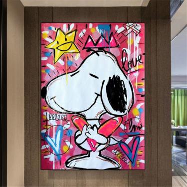 Imagem de Pôster de pintura de parede em tela Snoopys Anime 40x60cm - yiweisai