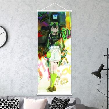Imagem de Pintura artística de parede em tela My Hero Academia Asui Tsuyu 30x75c