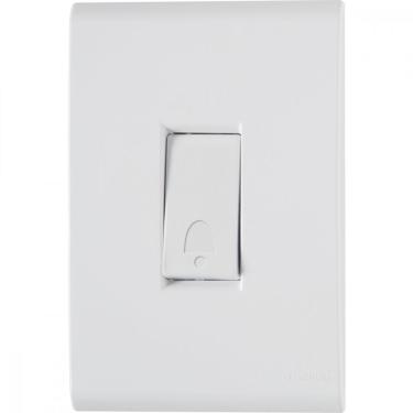 Imagem de Conjunto 4x2 com 1 Pulsador Campainha Tramontina Liz 10 A 250 V Branco