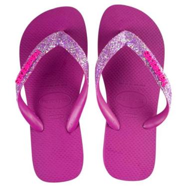 Imagem de Chinelo Havaianas Feminino Top Glitter Neon Original Brilho Conforto V
