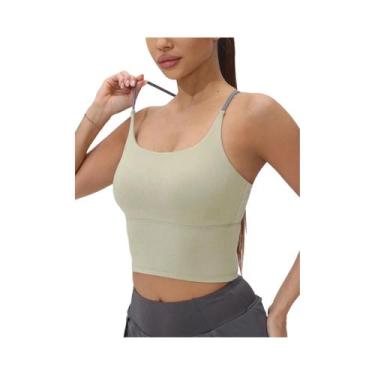 Imagem de Top Esportivo Feminino Com Costas Cruzadas, Secagem Rápida, Copas Almo