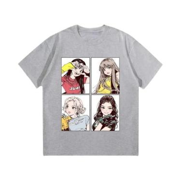 Imagem de Camisetas Pink Kpop BP Jump 2025 Para Meninas, Verão, Alta Qualidade, 